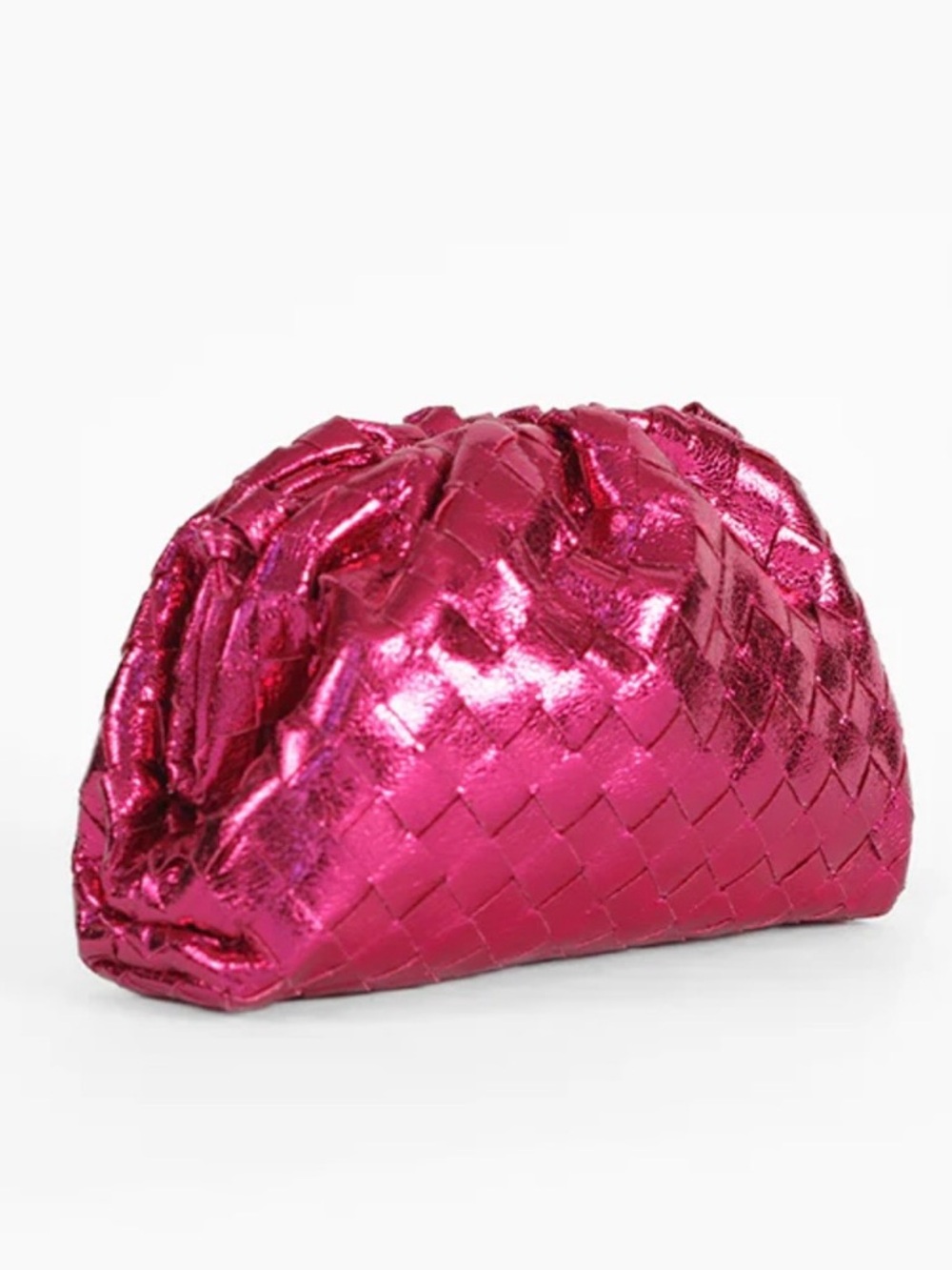 Woven Fuchsia Evening Clutch